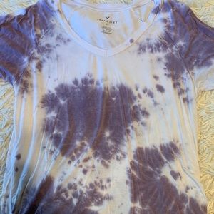 American Eagle Purple Tye-Dye Soft & Sexy Tee
